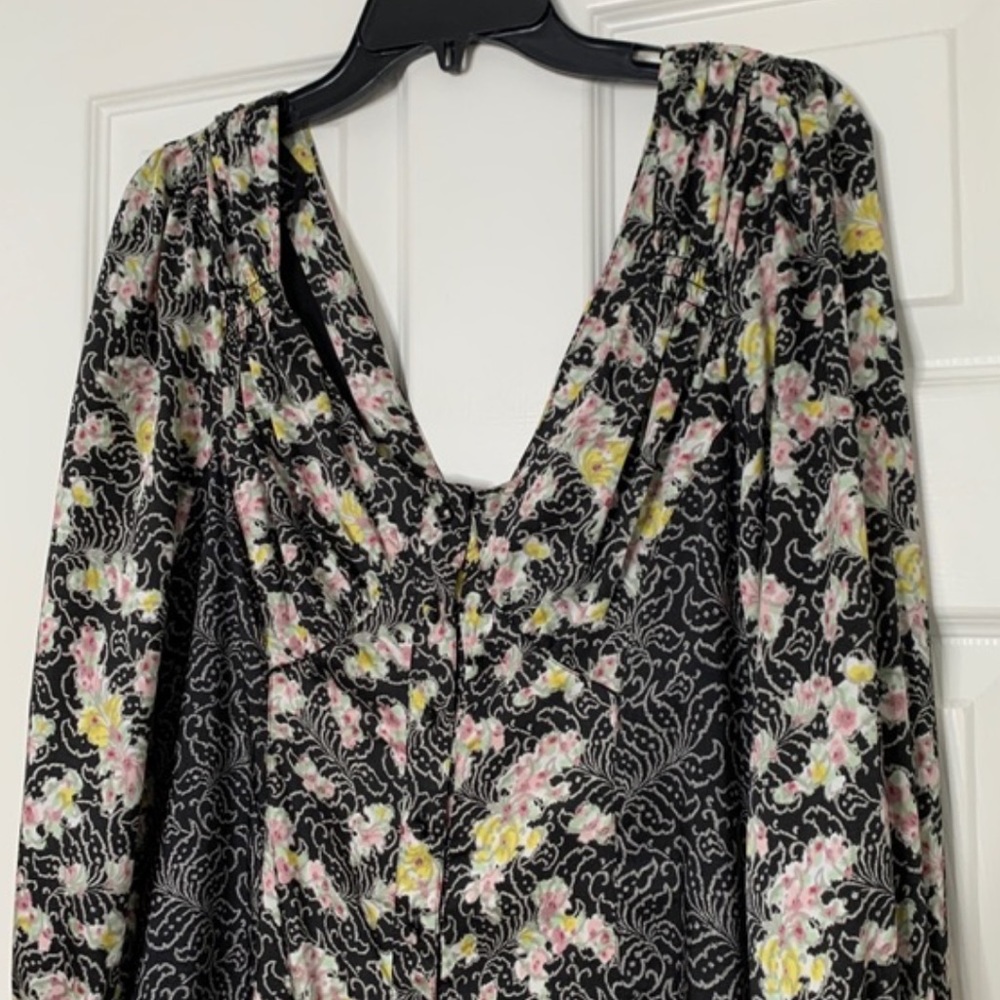 ❤️ CINQ A SEPT WOMENS MIXED PRINT DOUBLE V MIDI DRESS NWOT - Picture 9 of 13
